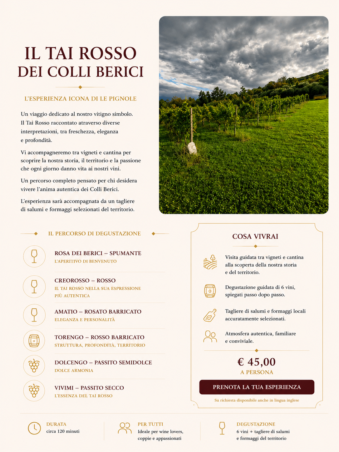Degustazione vini Tai Rosso anima dei Colli Berici