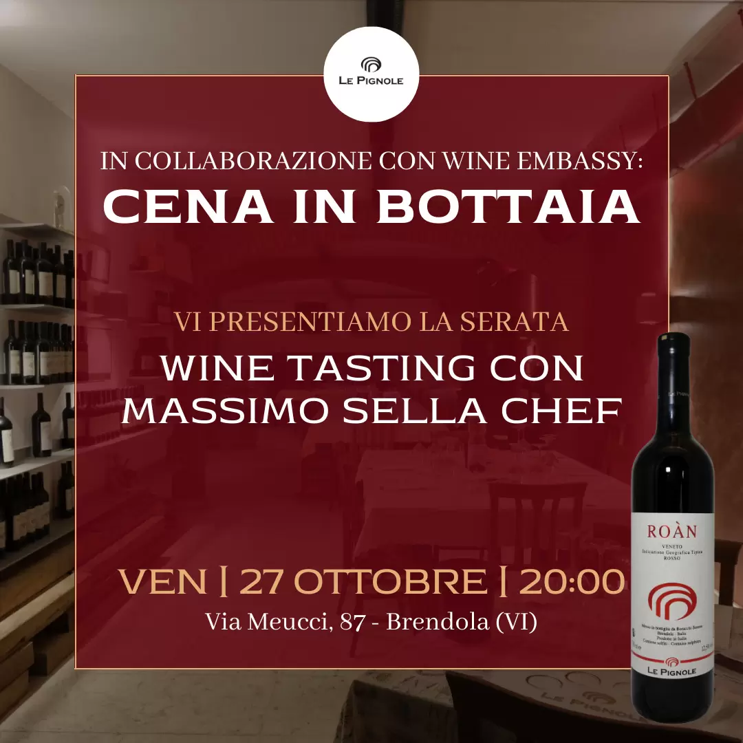 Read more about the article Venerdì 27 Ottobre: Cena in Bottaia